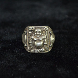 Ring ~ .925 ~ Antique ~ Lucky ~ Buddha  ~ Silver ~ For Him,